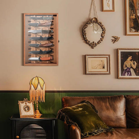 AGJIDSO lockable knife display case adds security for your collection.