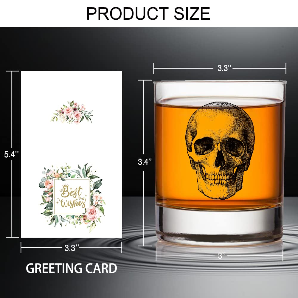 AGMDESIGN Skeleton Skull Whiskey Glass close-up, crystal clarity