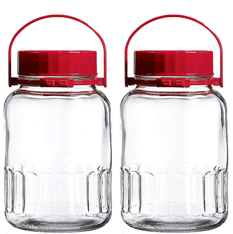 AGTRADE gallon mason jar with pour spout lid for easy pouring and airtight storage.