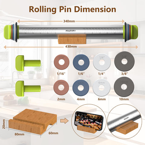 Gift ready Aguegro rolling pin ideal for bakers and hobbyists