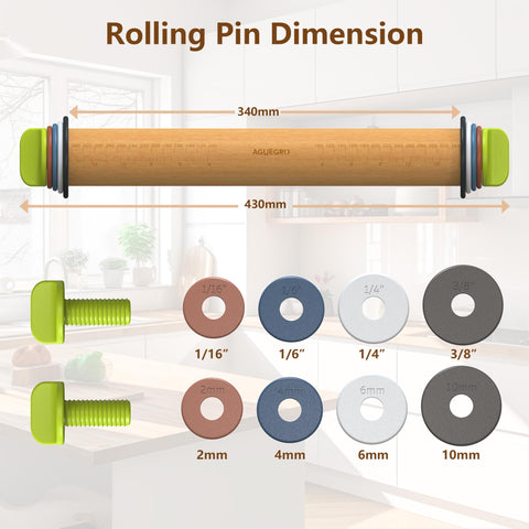 Aguegro rolling pin features beech wood construction for durable, smooth rolling