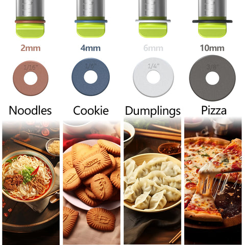 Aguegro rolling pin engraved with inches and centimeters for easy sizing