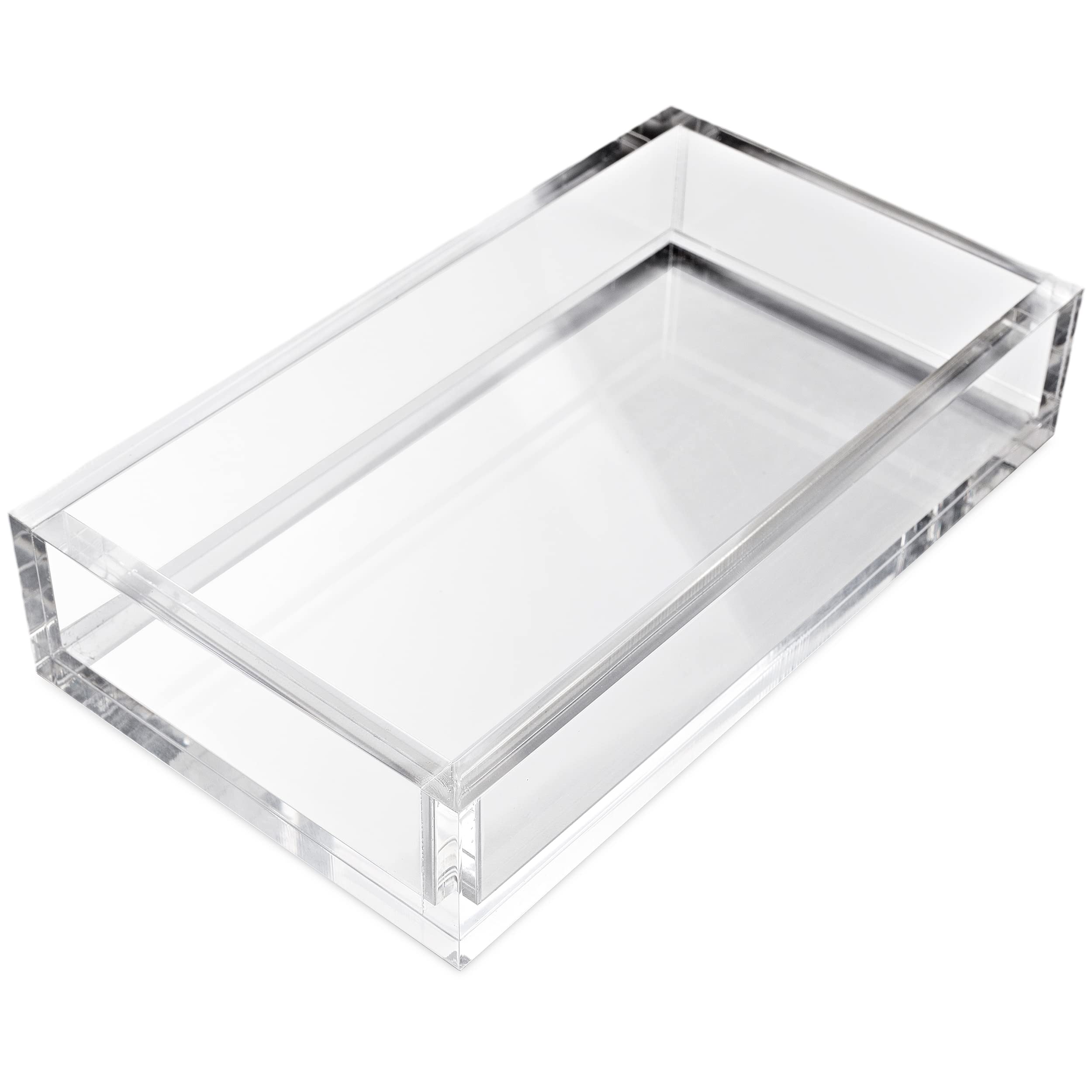 AH AMERICAN HOMESTEAD bathroom hand towel tray in clear acrylic keeps napkins neatly within reach