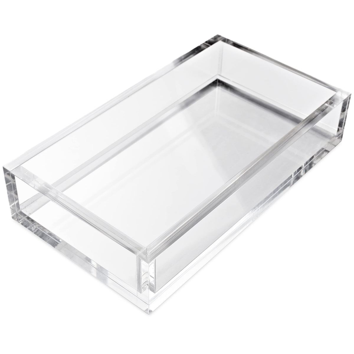 AH AMERICAN HOMESTEAD bathroom hand towel tray in clear acrylic keeps napkins neatly within reach