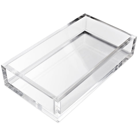 AH AMERICAN HOMESTEAD bathroom hand towel tray in clear acrylic keeps napkins neatly within reach