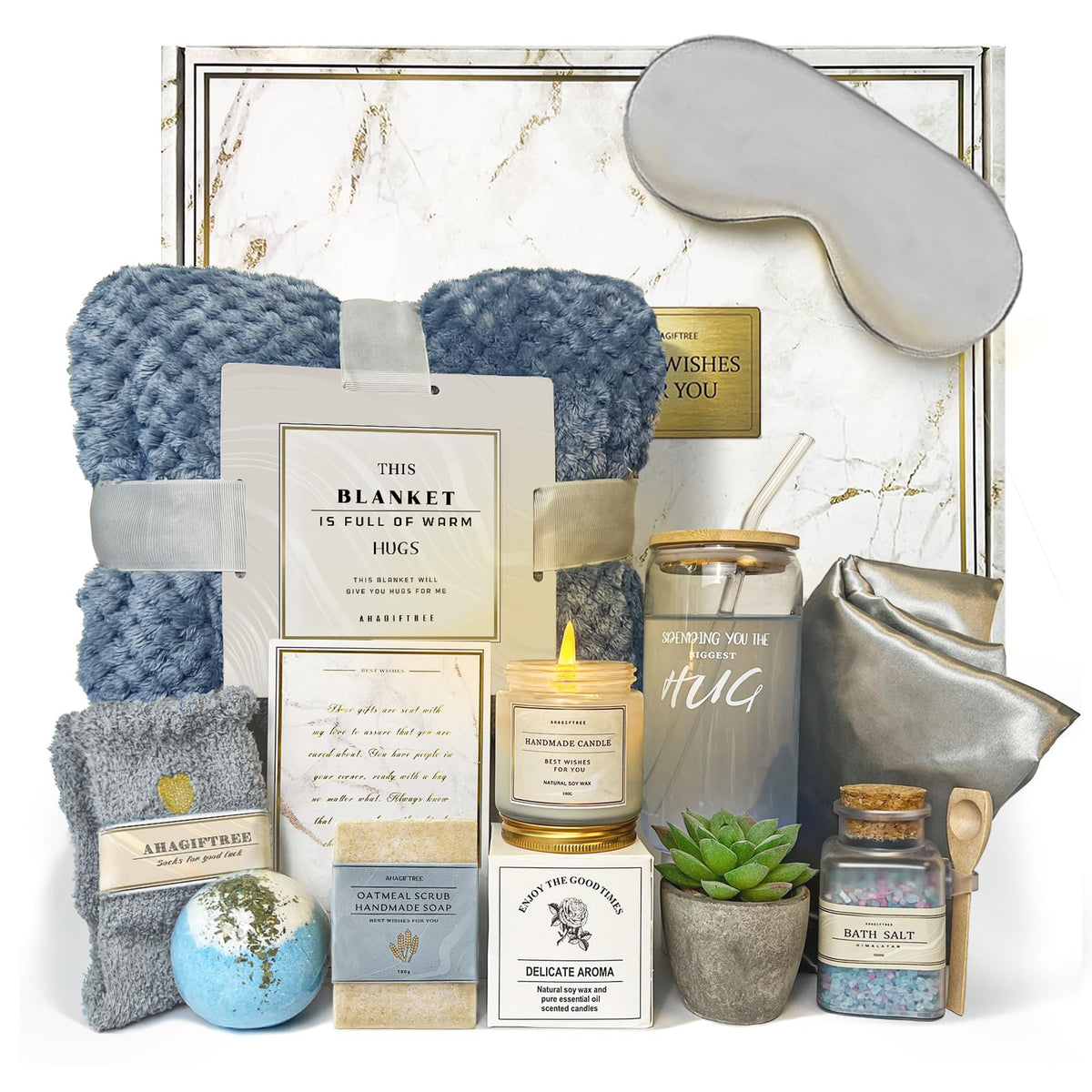 AHAGIFTREE Get Well Basket blanket for cozy recovery and lasting comfort.