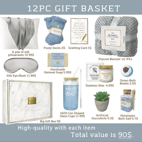 AHAGIFTREE Get Well Basket pillowcases help keep skin smooth and hair tangle-free mornings