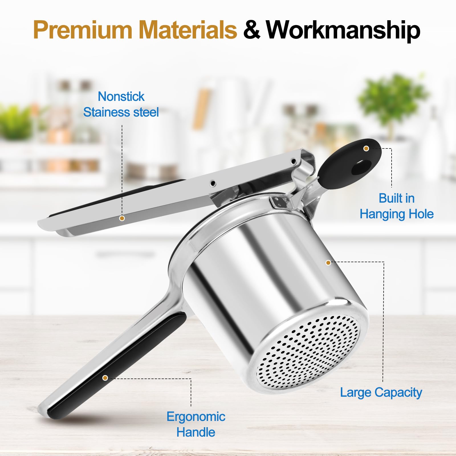 AHFLRITO large basket ricer holds up to 15 oz for batch cooking