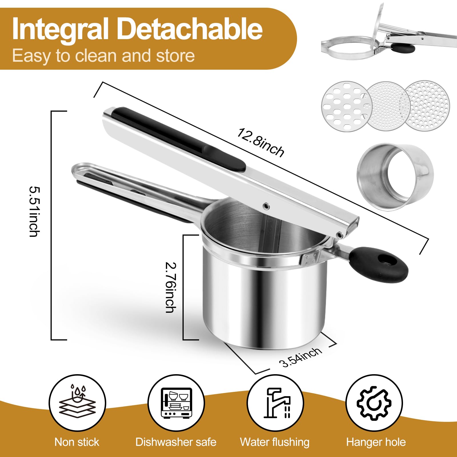 AHFLRITO stainless steel ricer remains durable and rust resistant