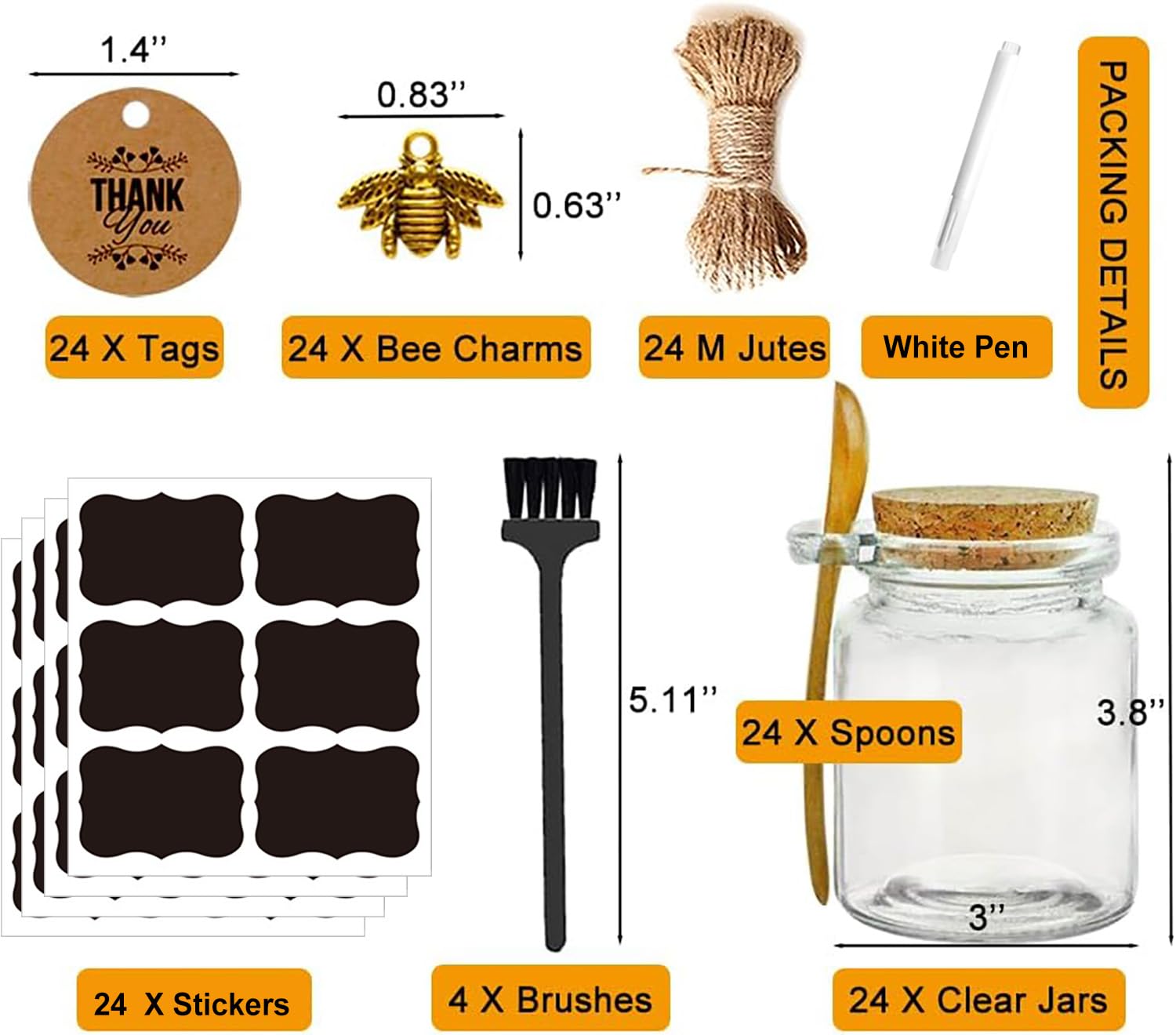 Ahhute glass bath salt container with cork lid for gifting