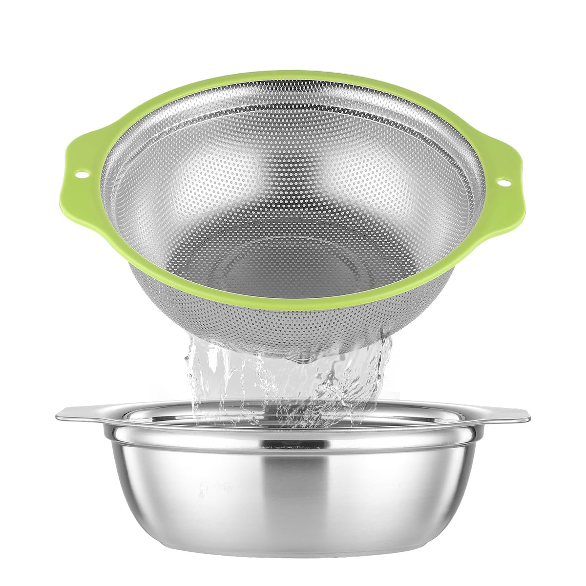 AHIABOAT colander microporous 2qt for quick draining pasta and vegetables.