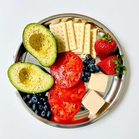 Ahimsa smooth-edge design supports comfortable family meals and independent eating.