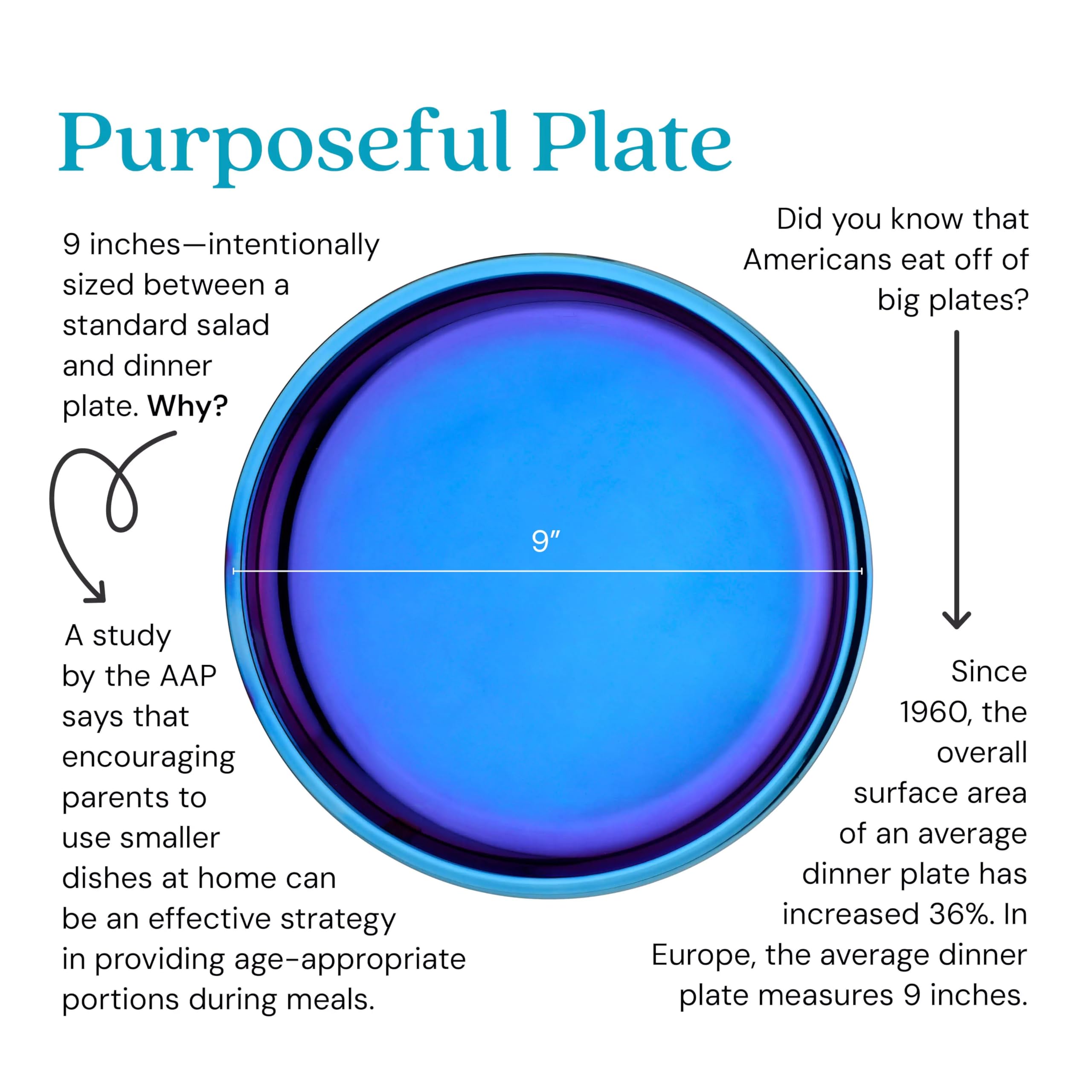 Ahimsa stainless steel kids plate with premium mirror finish