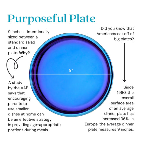 Ahimsa stainless steel kids plate with premium mirror finish