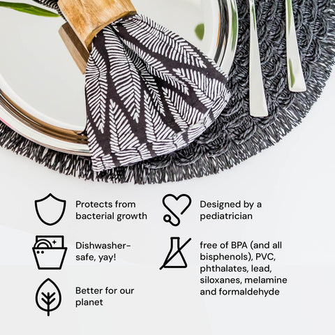 Ahimsa unbreakable-durable plate designed to withstand daily use by growing kids.