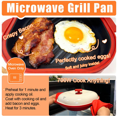AHJ bacon-cooker-tray with grease cover demonstrates fat containment and easy cleanup