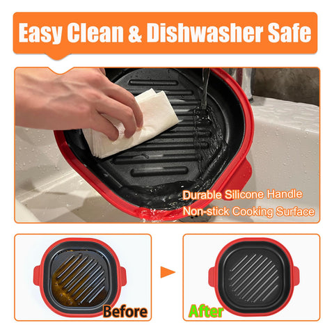 AHJ deep grooves drain fat to support crisper, healthier-looking meals