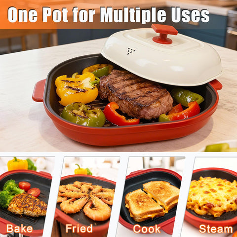 AHJ non-stick coating facilitates easy food release and wipe-clean maintenance