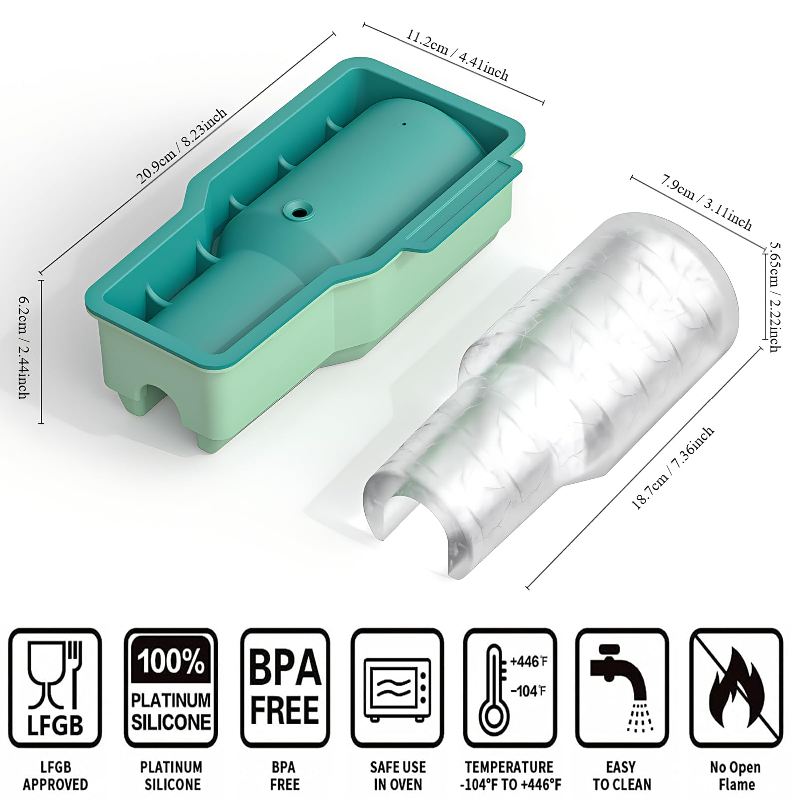 Ahorasky large-format ice cubes ideal for 30–40 oz tumblers