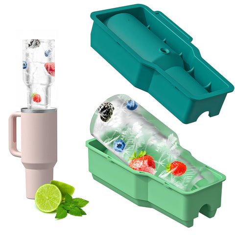 Ahorasky Tumbler Ice Mold with lid for cylindrical ice cubes that chill drinks longer