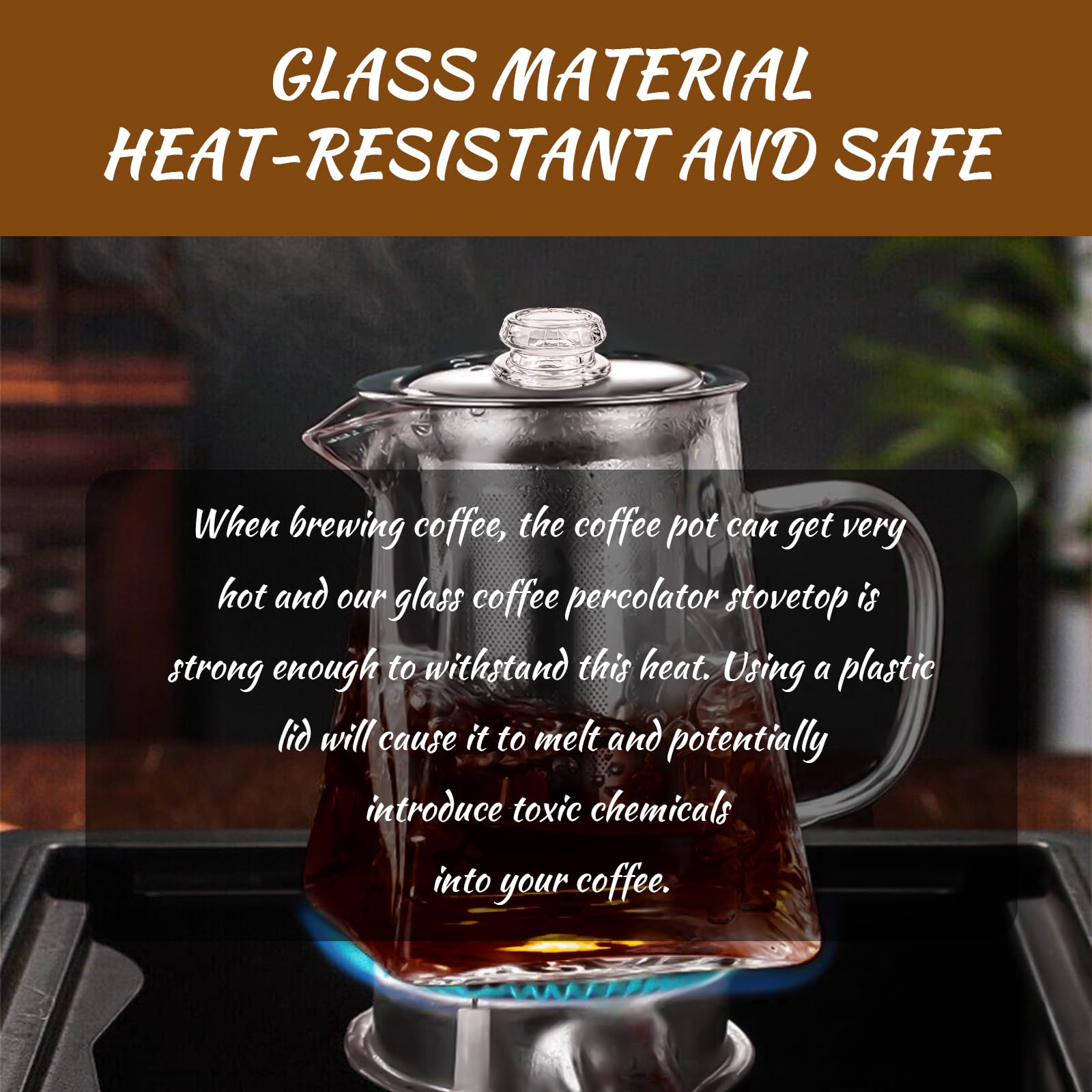 Ahuliao transparent glass knob enhances visual brewing and control.
