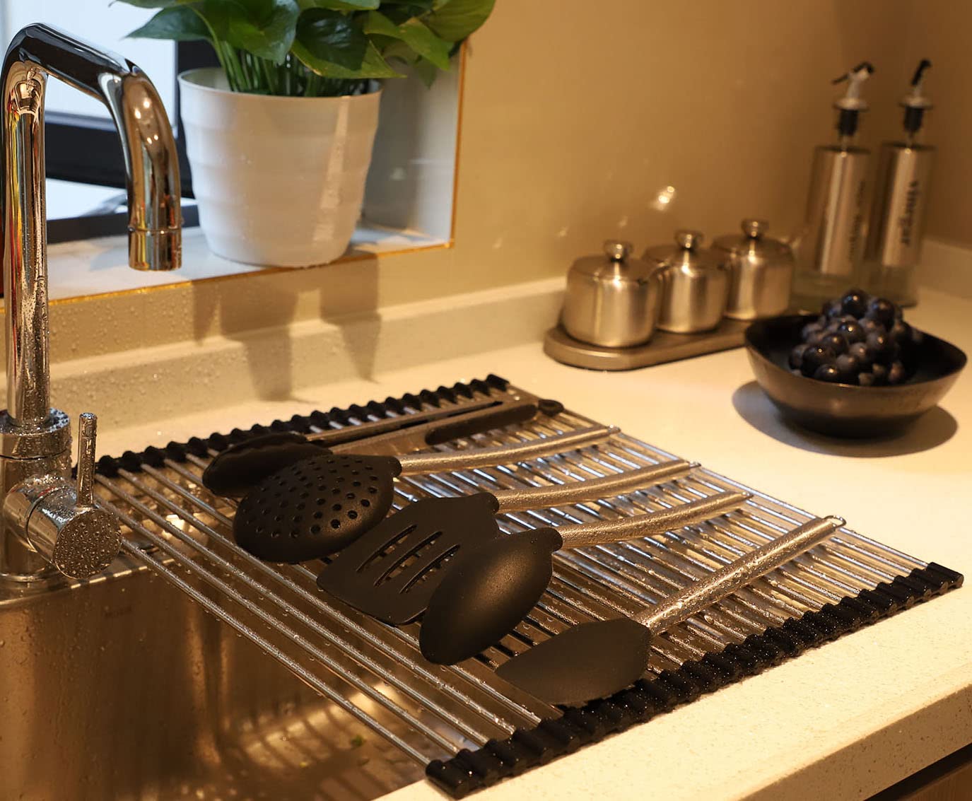 Ahyuan rack used as a trivet for hot dishes on the counter.