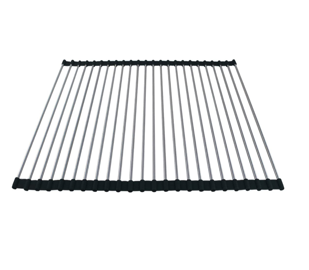 Ahyuan roll-up dish rack over the sink with sturdy SUS304 steel and non-slip ends.