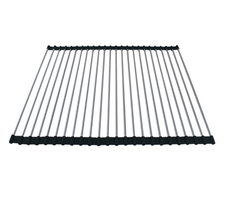 Ahyuan roll-up dish rack over the sink with sturdy SUS304 steel and non-slip ends.