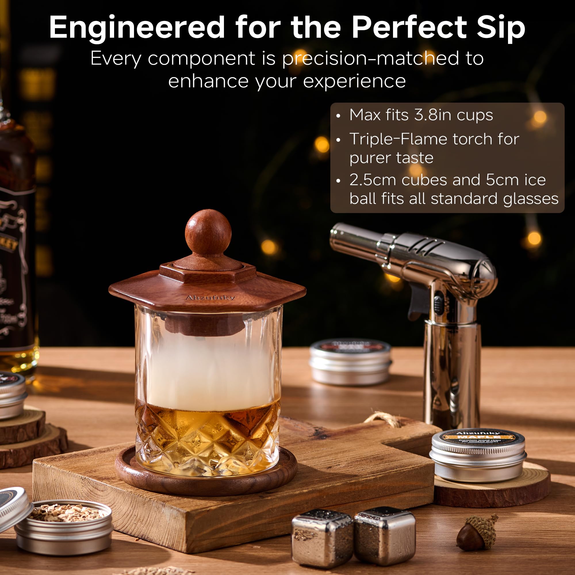 Ahzufuky stainless steel ice cubes 2.5cm chill whiskey quickly.