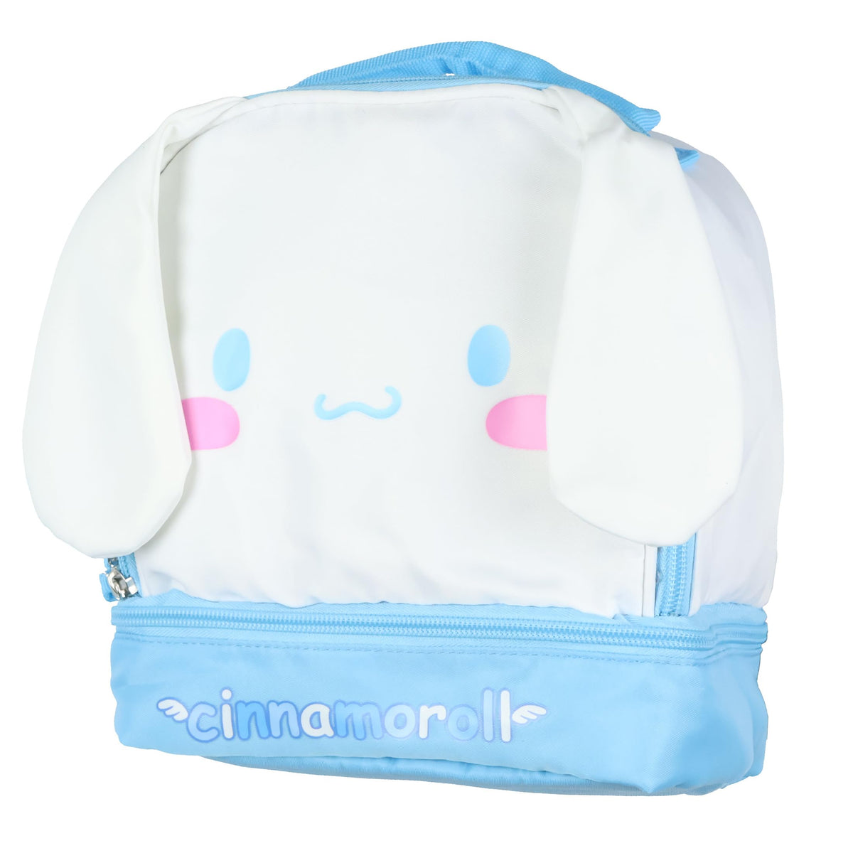 AI ACCESSORY INNOVATIONS Sanrio Cinnamoroll lunch tote top compartment keeps snacks fresh.