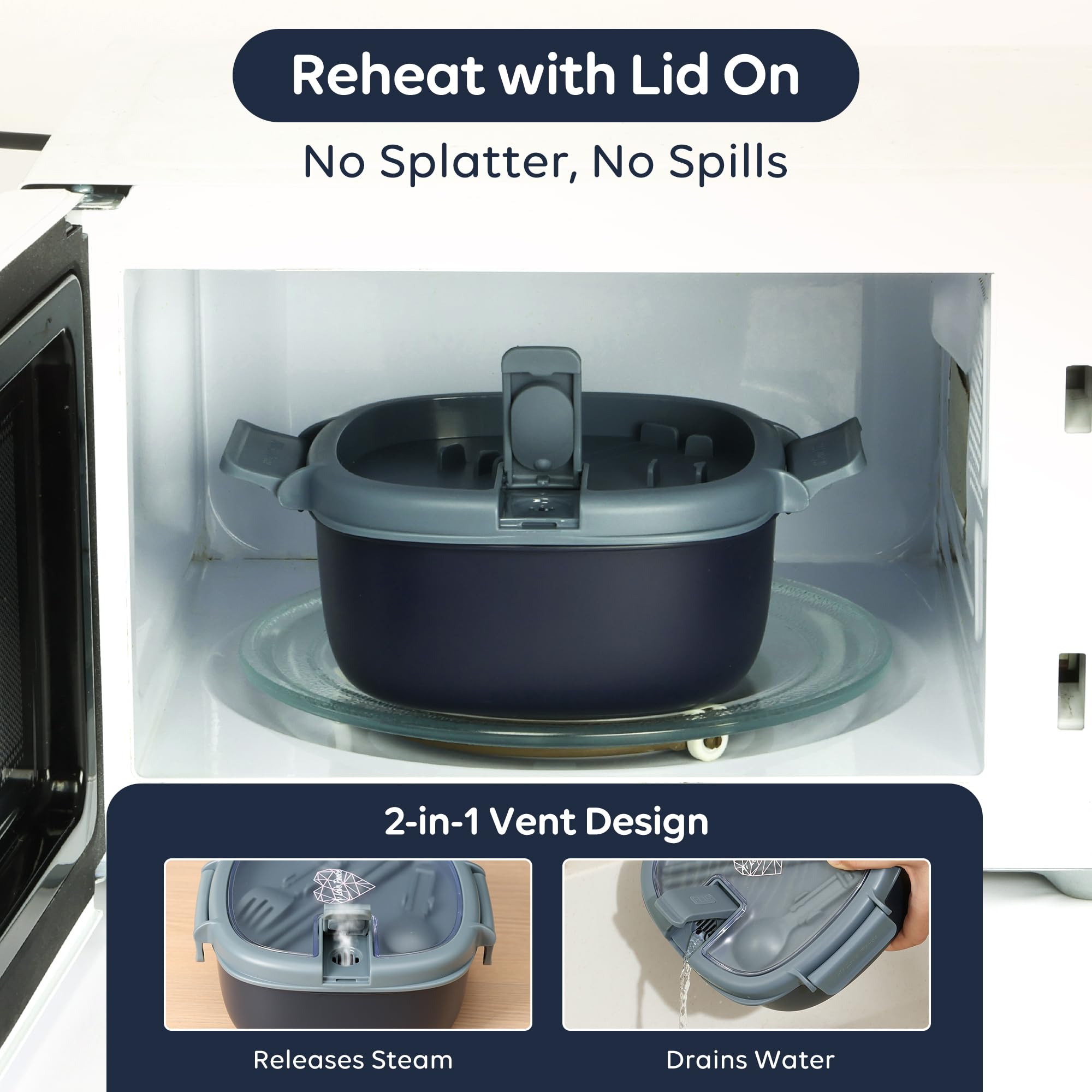 AI LOVE PEACE leakproof ramen bowl with built-in utensils keeps meals intact