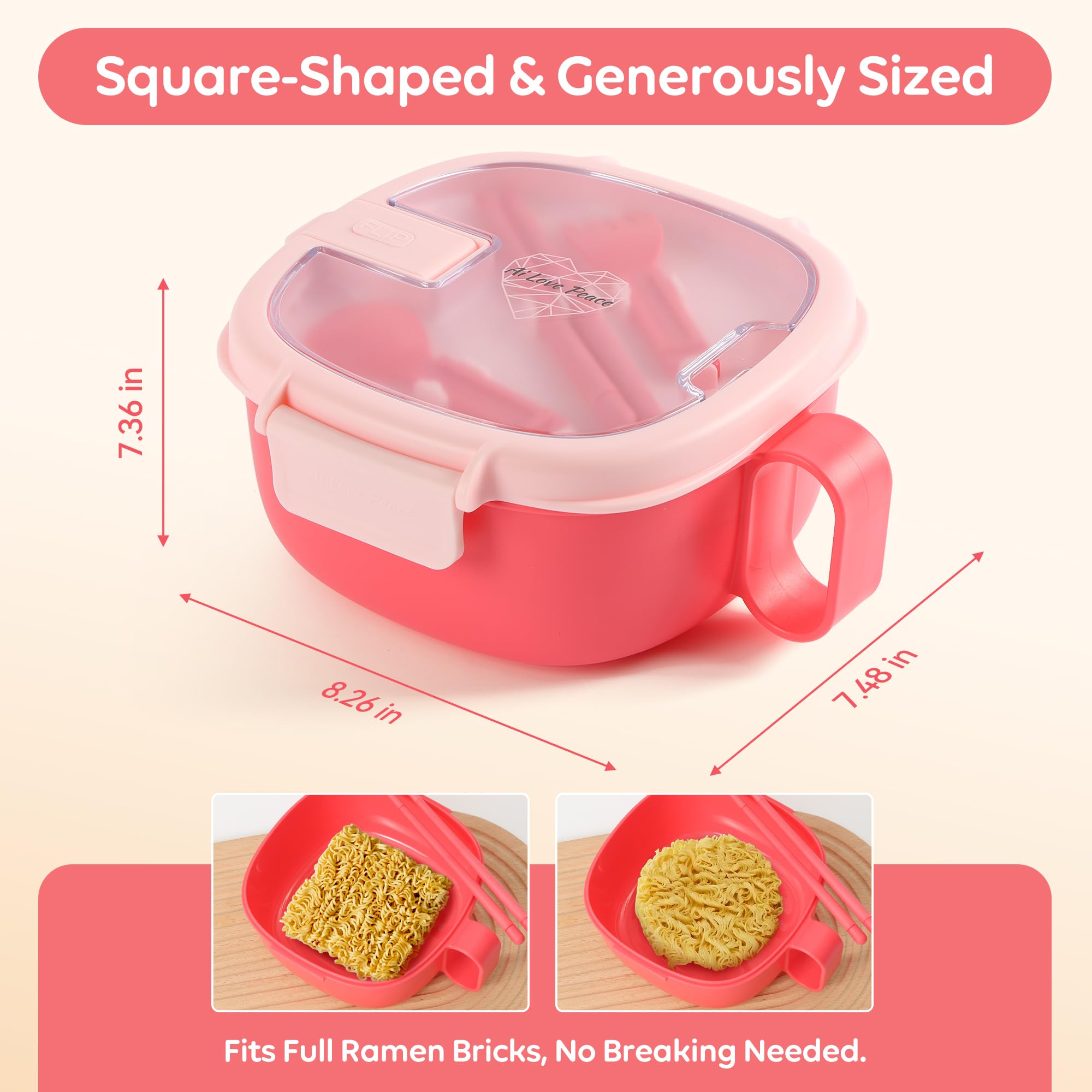 AI LOVE PEACE lid with built-in utensils compartment for easy access