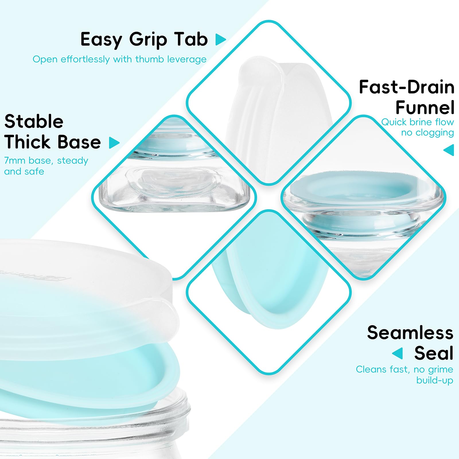 AI.xibu leakproof seal lid - one-piece gasket prevents leaks and mold-friendly cleanup.
