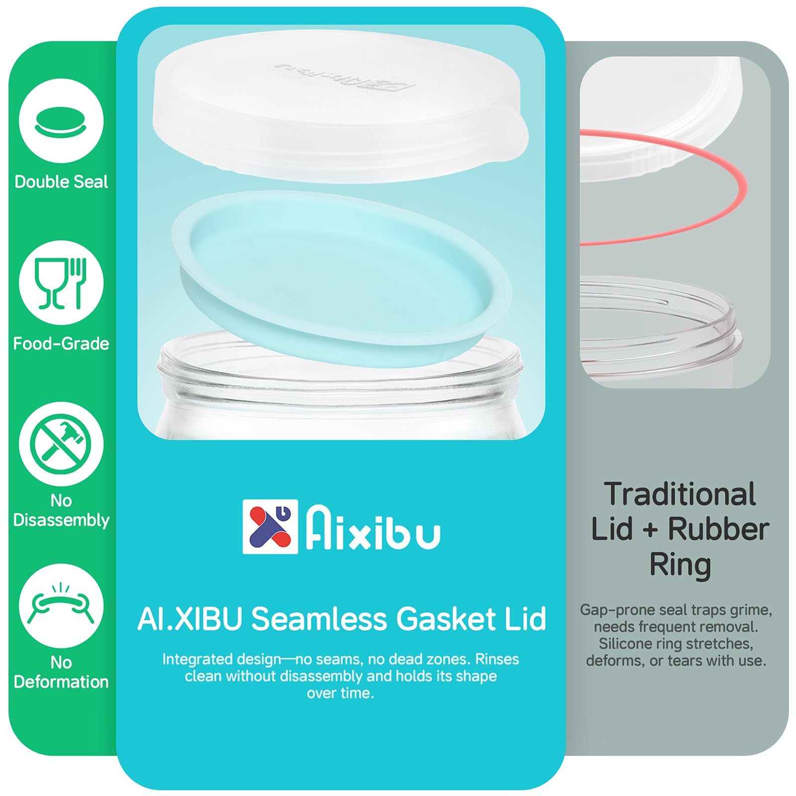 AI.xibu square-round design - maximizes space to fit more pickles in the same footprint.