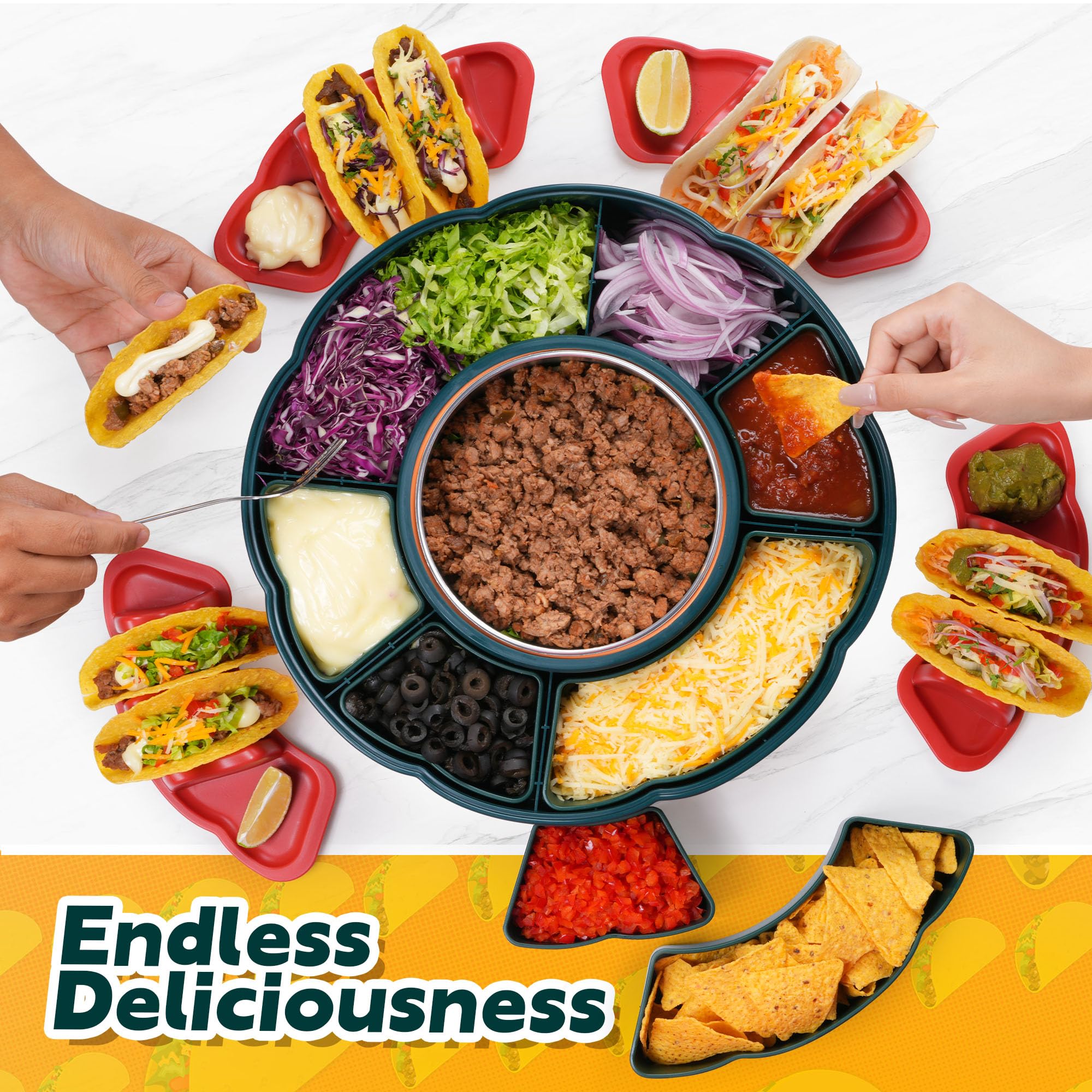 AIBAOLAO Taco Tuesday Kit BPA-free plastic and dishwasher-safe materials