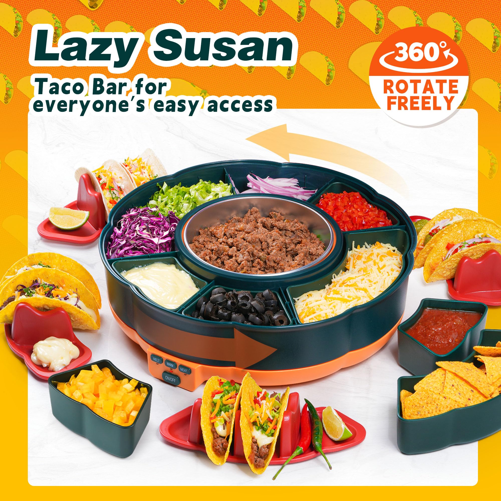 AIBAOLAO Taco Tuesday Kit six trays keeps ingredients organized for parties