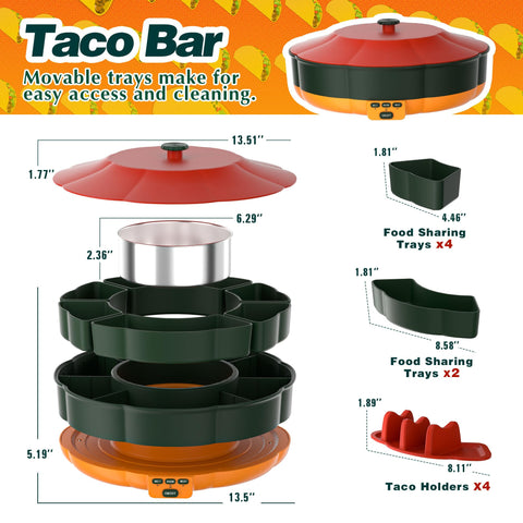 AIBAOLAO Taco Tuesday Kit taco holders simplify serving multiple toppings