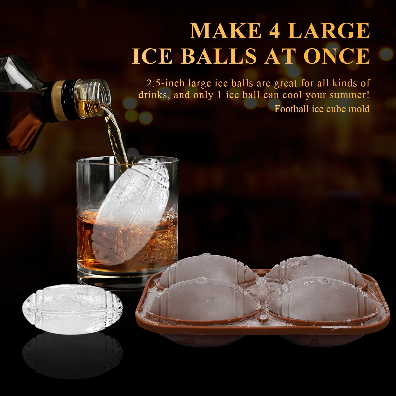 Aibirui BPA-free football ice mold keeps flavors pure.