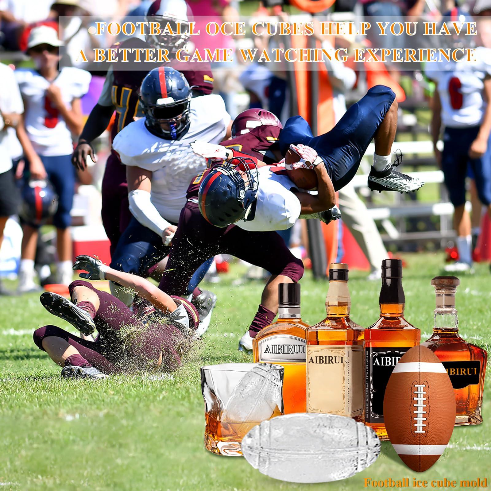 Aibirui craft football ice mold makes a unique gift for ice lovers.