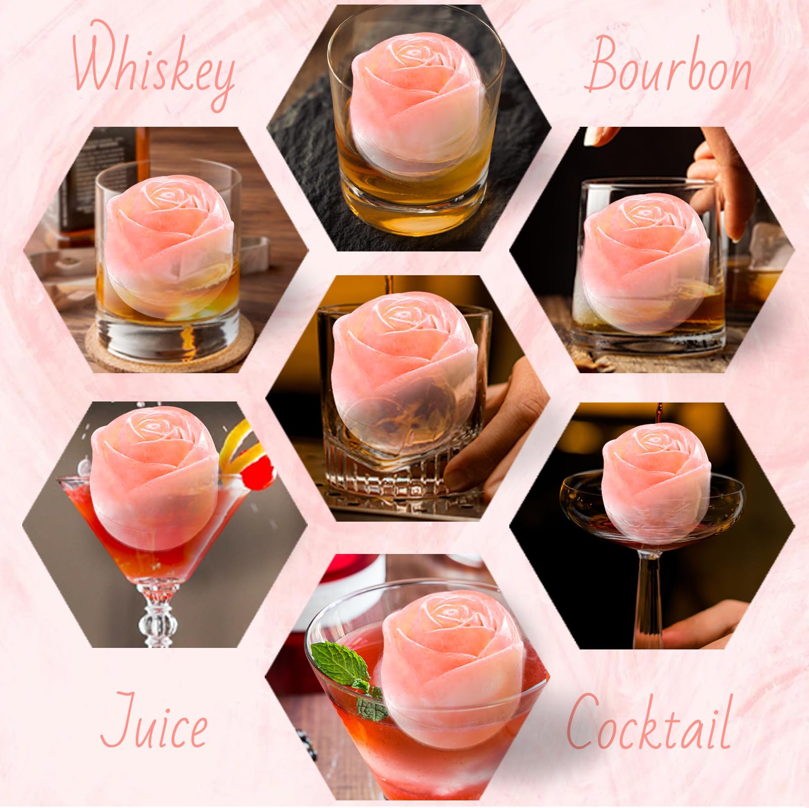 Aibirui Dishwasher-Safe Rose Ice Mold simplifies cleanup after use.