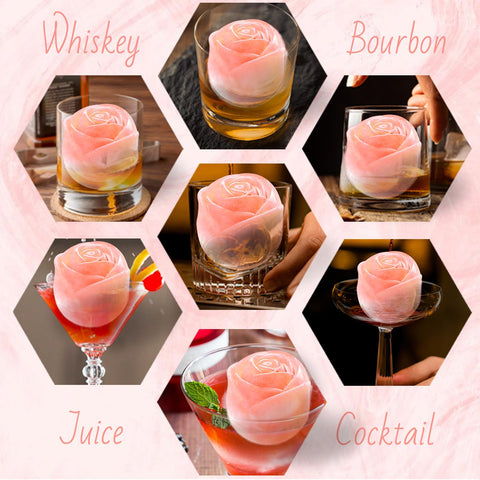 Aibirui Dishwasher-Safe Rose Ice Mold simplifies cleanup after use.