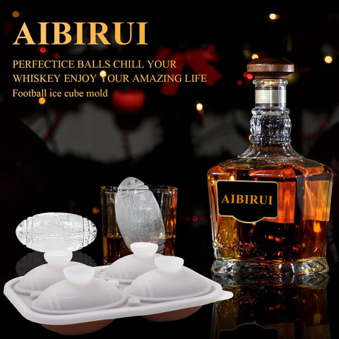 Aibirui four-sphere football ice cubes add dramatic chill to cocktails.