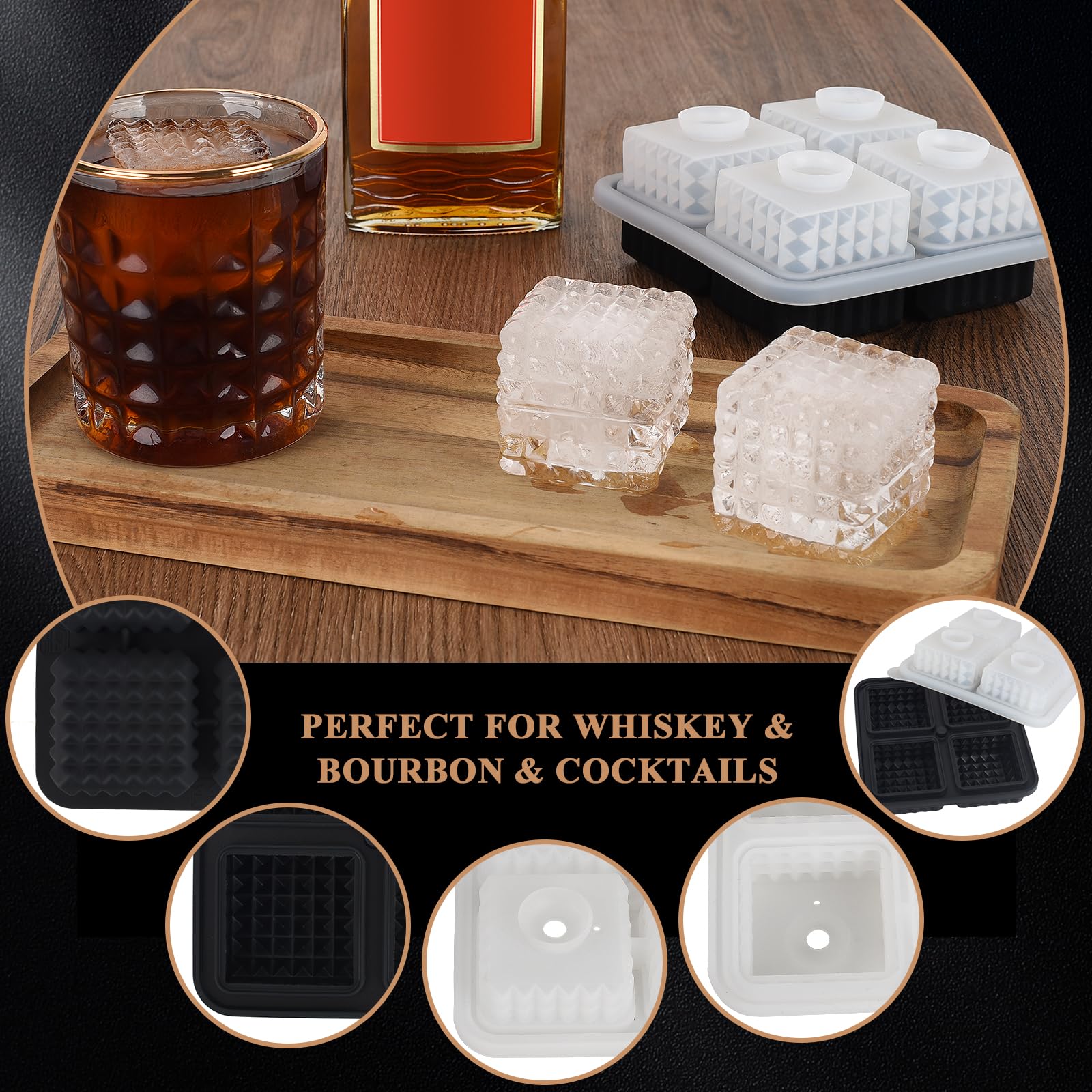 Aibirui large square ice tray with lid keeps ice clean and odor-free while stacking