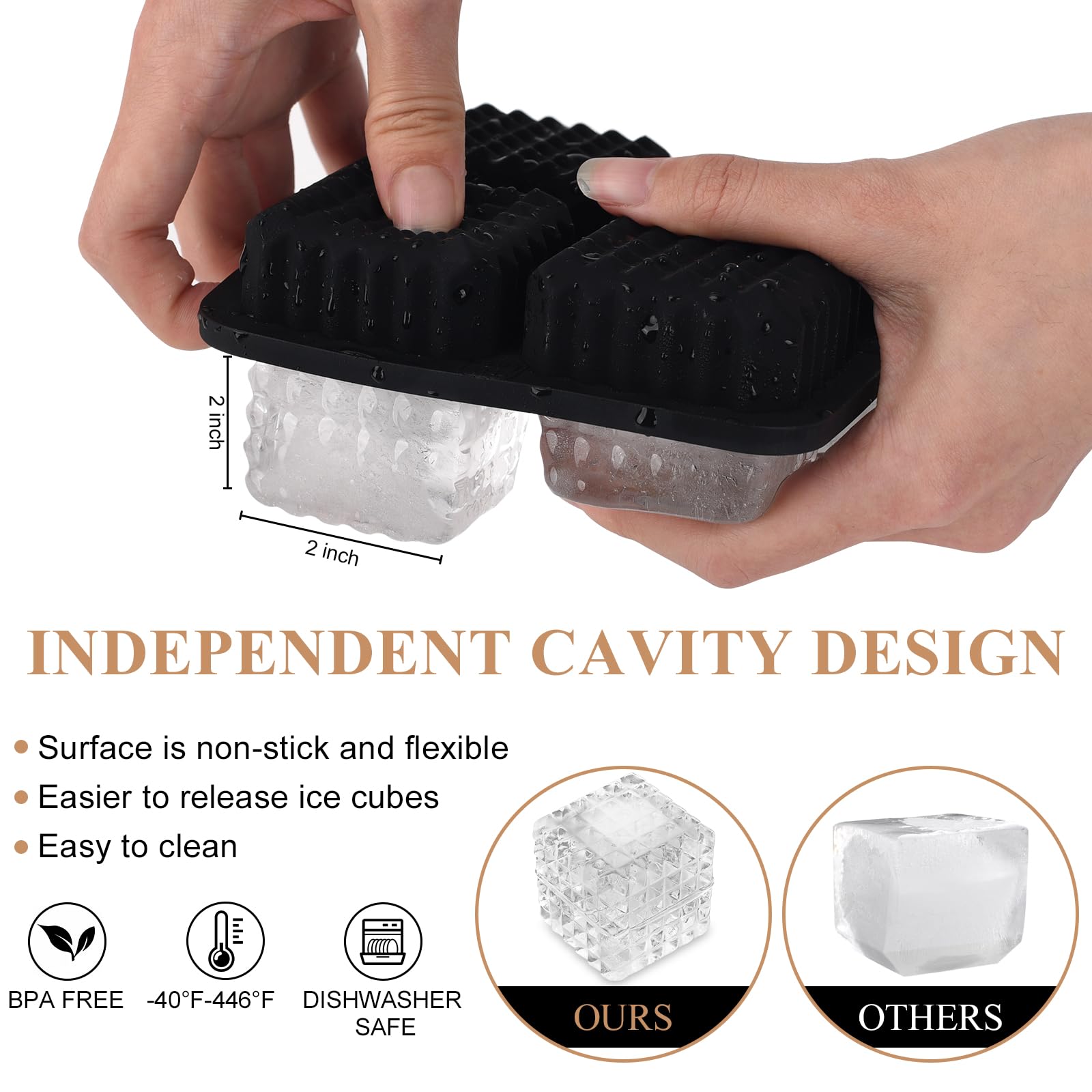Aibirui silicone ice mold offers easy release and durable, dishwasher-safe use