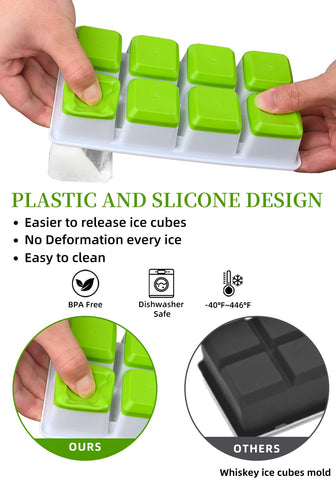 AIBIRUI stackable ice tray with interlocking lid keeps freezer organized
