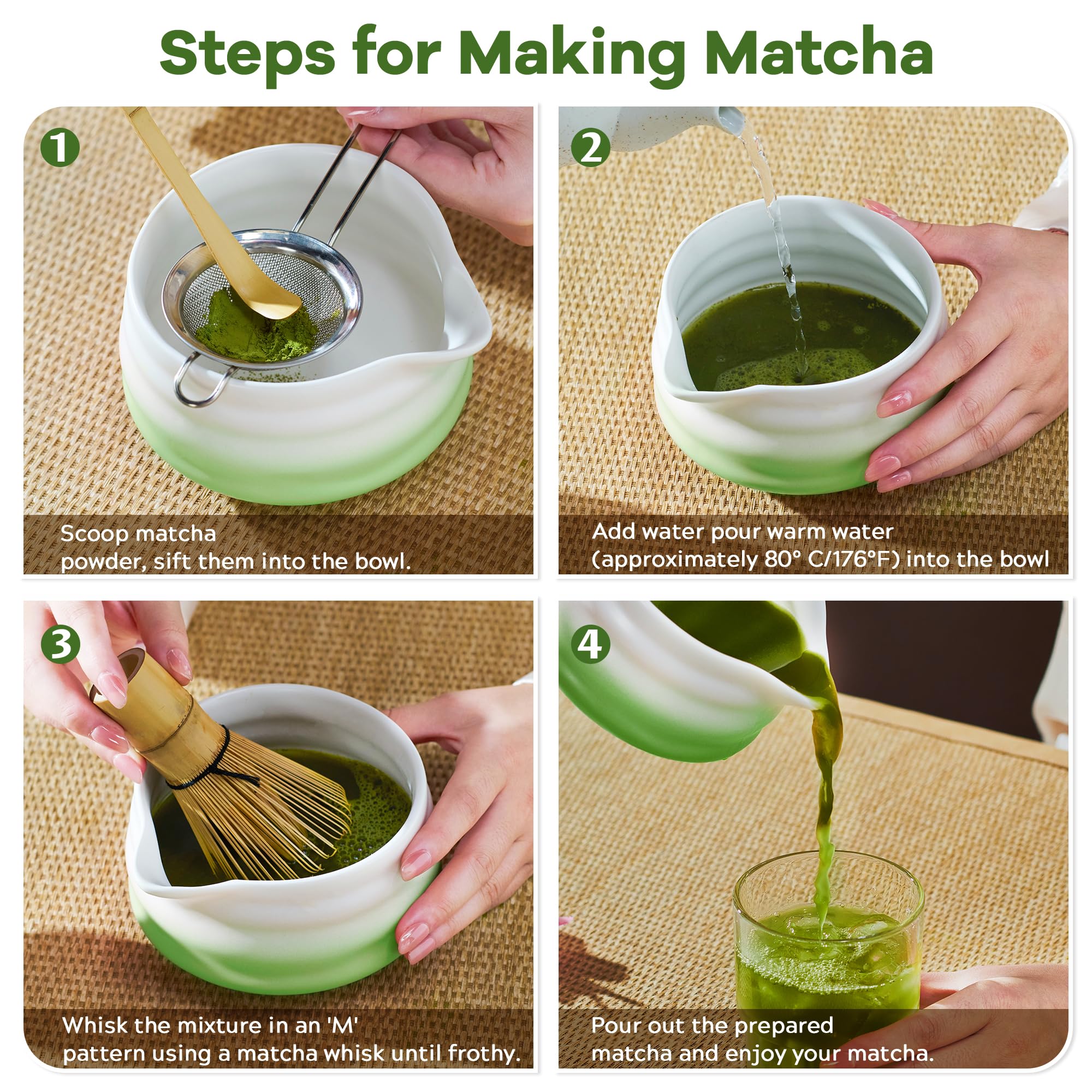 Aibound airtight matcha caddy stores leaves to preserve aroma and freshness.
