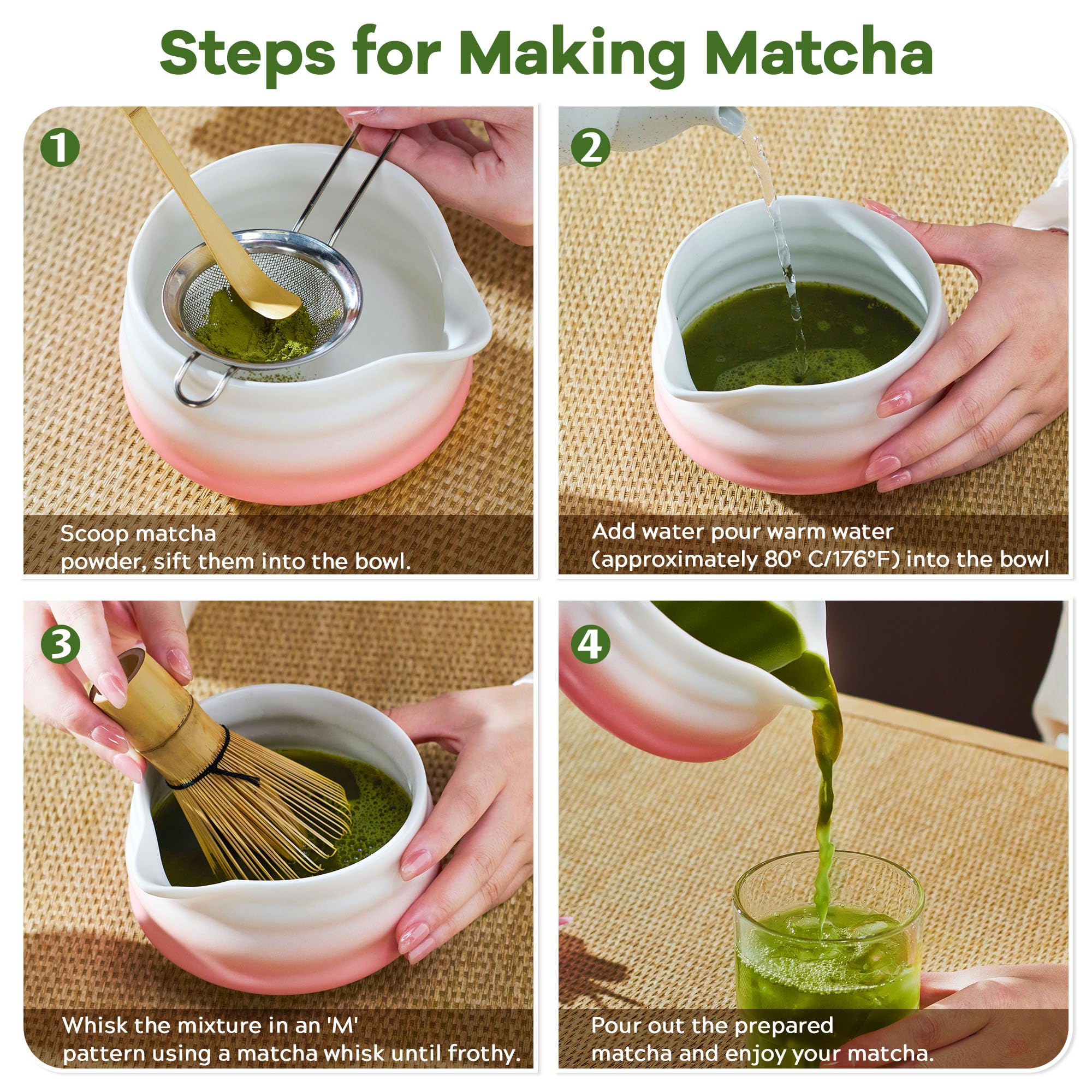 aibound bamboo scoop, perfect for measured matcha portions.
