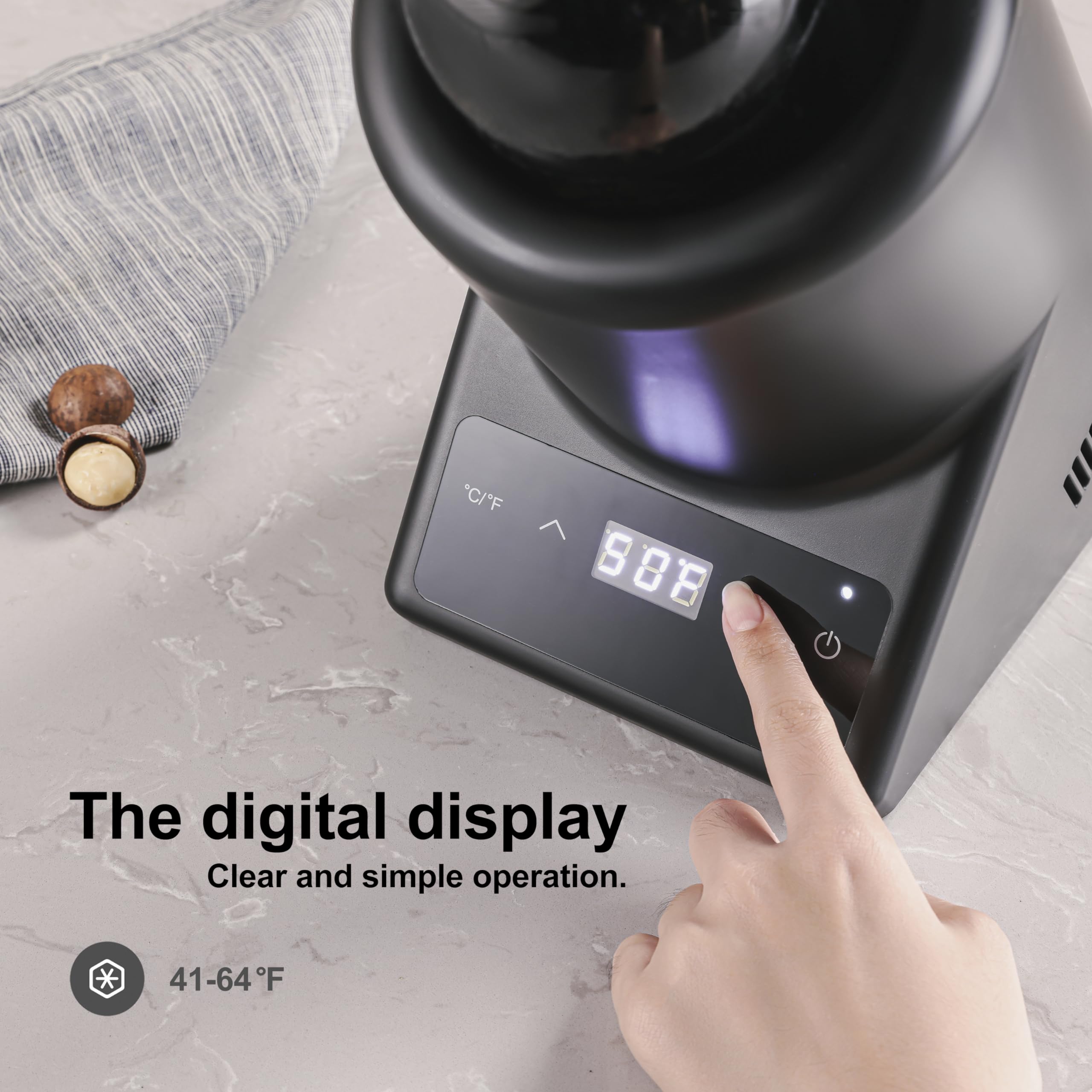 Aichiller compact design fits on a kitchen counter for everyday use.