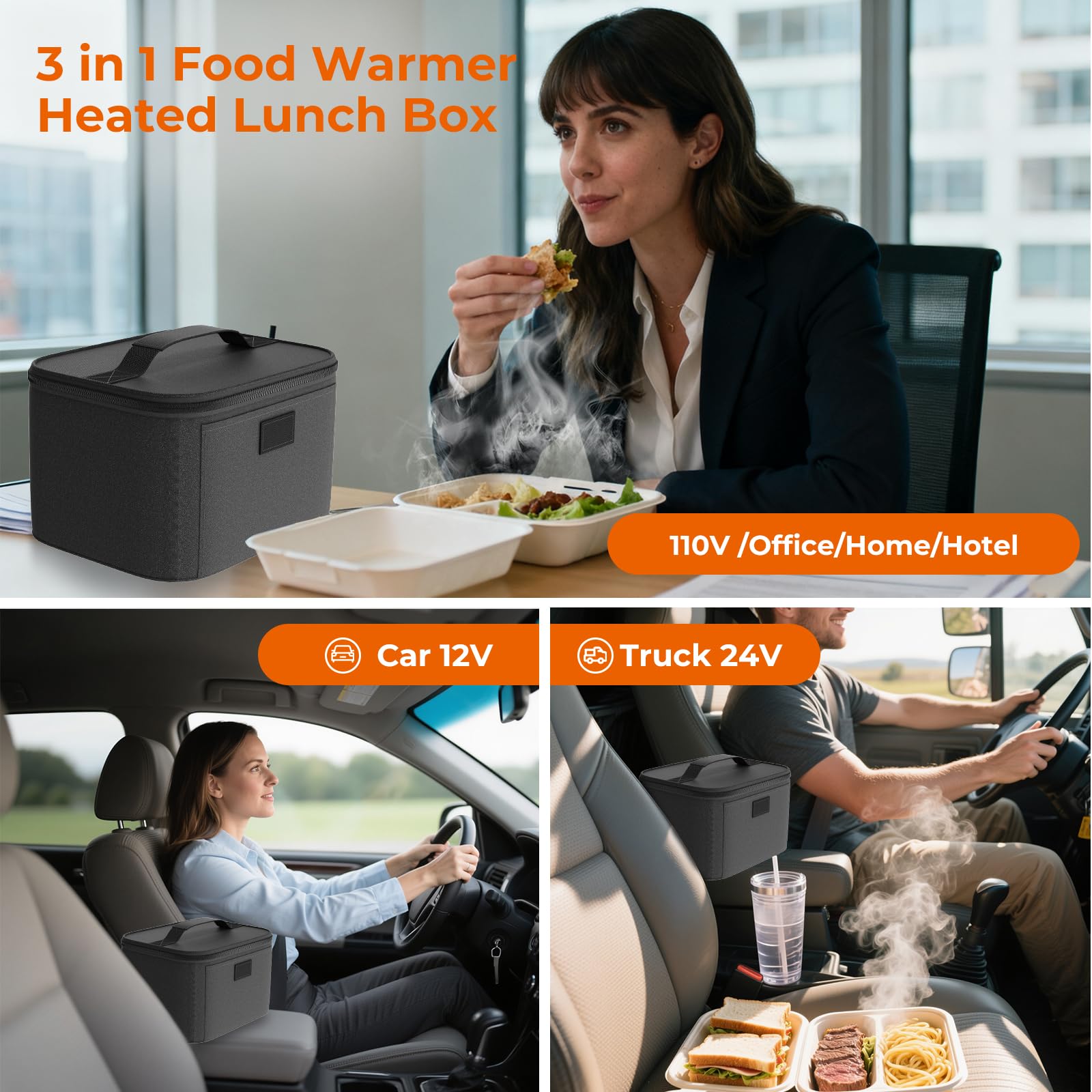 AICPAN lunch bag demonstrates 80W fast heating for warm meals.