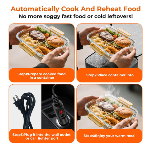 AICPAN lunch bag highlights built-in heating plate for broader even warmth.